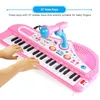 Tangentbord piano 37 Tangent elektroniskt tangentbordspiano för barn med mikrofon Musikinstrument Toys Education Toy Gift for Children Girl Boy