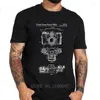 Camisetas masculinas Super Fashion Camera Patent Camisa para pógrafo Pure Cotton Clothing White Casual O-deco