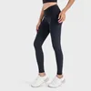 Active Pants Swift Speed ​​Low Rise Ribbed Tight 25 "Fyra-vägs stretch Svettvickande V-formad midjeband Plain Gym Leggings Push Up Tights