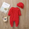 Clothing Sets New Autumn Winter Baby Long Sleeve Jumpsuit Girl One Piece Romper+Hat Cotton Clothing Infant Rompers Kids