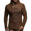 Męskie swetry jesienne z kapturem swetra dzianiny pullover Casual vintage wełniany golf 2023 Zime mężczyźni ciepłe pullover