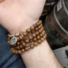 Halsband Mode Frauen Geschenke Handgemachte Natürliche Holz Yoga Halskette Drop Halsketten OM Anhänger Männer 108 Perlen Holz Unisex Schmuck