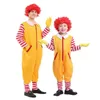 Cosplay Halloween Christmas Cosplay Parent-Child Clown Costume Props Party Stage Performance Fastfood Yellow Clown Clothing for Kids 231109