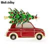 Броши-булавки Wuli baby Year, эмалированная брошь в виде автомобиля, рождественская елка, брошь, булавки, женские модные ювелирные изделия, подарок, модные броши 231109