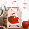 New Christmas decorations linen three-dimensional embroidered tote bag Children's gift bag candy bag storage bag