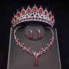 Stud Mode Bruids Sieraden Sets Bruid Tiara Kroon Oorbel Set Ketting voor Vrouwen Verjaardagsfeestje Bruiloft sieraden Accessoires 231109