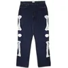 Japanische Modemarke Kapital Skeleton Bone Embroidery Hirata Hehong Herren lockere Freizeitjeans