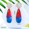 Dangle Earrings Siscathy Luxury Long Water Drop Women Fasion Cubic Zirconia Hanging Earring Prom Party Celebration Jewelry Accessories