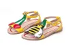 Летняя обувь Сандалии для девочек Модные милые мультфильмы Love Cherry Bees из искусственной кожи Мягкая детская пляжная обувь для малышей Детские сандалии Y2006197912245