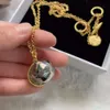 Orecchini classici di design Gioielli loews Gioielli di moda di lusso Oro lucido Diamanti Sfera di cristallo Orecchini pendenti Orecchini a bottone Collana lunga Accessori per le donne