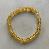Strand Natural Yellow Quartz Citrines Crystal Bracelet Couple Distance Friendship Kids Stone Jewelry Holiday Gifts 1pc