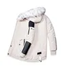 メンズダウンパーカーメンズ冬のジャケットパーカーファーカラーコートファッション濃厚綿暖かいフリースライナージャケットメンズパッチワークカジュアルコートパーカー231108