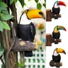 Trädgårdsdekorationer toucan fågel figurträd hugger dekor hängande harts ornament staty kreativ simulering djur gård väggdekoration