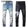 Nuovo 23ss Marchio di moda Jeans da uomo Distressed Strappato Biker Jean Slim Fit Moto Denim Pant Large Size Mens Designer Jeans Pants