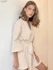 Women's Sleepwear Crape Cotton Robe Women's Nightwear Mini Bathrobes Lace Up Sleepwear slin Women'S Home Clothes Solid Color Robes Women NightieL231109