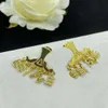 Latest style 18K gold designer earrings, brass material, classic inset Zircon Alphabet pendant Charm women's earrings, jewelry, wedding, banquet, anniversary, gift