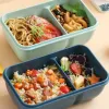 850ML Microwave Lunch Box with Spoon Chopsticks Dinnerware Food Container Children Kid School Office Microwave Bento Box