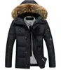 ファッタサイズ4xl人気の冬の男はパーカーを覆うウインドブレイク防水光沢コート毛皮の襟付きの長いアウトウェア