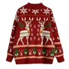 2023 American vintage vintage classic Santa Claus crewneck sweater for men and women niche all-matching couple loose knitwear trend