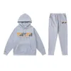 Mens Hoodie Trapstar Tracksuit Set Designer Bordado Letra Luxo Preto Branco Cinza Arco-íris Cor Verão Esportes Moda Algodão Cordão Top Manga Curta Tamanho XXL B9K0