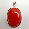 Colares de pingente Red Jade Stone Bead Oval Jóias para presente de mulher S3223