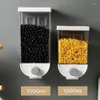 Storage Bottles Kitchen Dry Food Box Wall Mounted Cereal Dispenser Easy Press Container Plastic Grain Organizer Canister