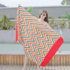 Surdimensionné 100 x 180 cm Serviette de plage d'été Couverture Stripe Anchor Print Tapis de chaise Couverture de plage en microfibre super absorbant avec éponge fine et délicate 250 g/m²