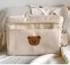 Sacs à couches Coréen bébé sac à couches toile ours brodé isolation bébé poussette sac de rangement organisateur maman lait isolation sac de glace 231108