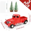 Christmas Decorations OurWarm Christmas Red Truck Desktop Decoration Ornaments Kids Xmas Year Gifts Vintage Metal Home Decoration 231109