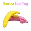 Sex Toy Massager 15.4 cm kvinnors silikon bakgård frukt banan anal plug sm stimulator g-spot gnugga vuxna produkter sexuell onani