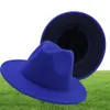 Panama Cap Jazz Hat Hat Lady Lady Feel Cappelli Fedora Patchwork Wide Brim Caps Unisex Trilby Chapeau for Men Women Red Black 203063195