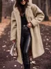 Fourrure femme Fausse Fourrure Automne Hiver Long Manteau Femme Peluche Chaud Fausse Fourrure Manteau Femmes Fourrure Teddy Veste Fe Teddy Manteau Outwear LadiesL231109