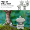 Tuindecoraties 4 stuks Props Zen Decor Bonsai Ornamenten Miniatuur Zandsteen Micro Landschap Paviljoen Het was de