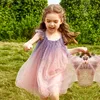 Robes de fille volants élégante robe de bal formelle pour les filles enfant fête robe de bal Tulle Tutu robe de princesse robe de mariée robe d'été 3-8Y 230408