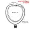 Chains 2023 Punk Multilayer Beads Chain Necklace For Women Fashion Jewelry Retro Skull Butterfly Shape Neckalce Girls Accessories