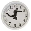 Relojes de pared Reloj de paseos Reloj inspirado en la comedia británica Ministerio de paseo tonto Reloj divertido clásico Caminar en silencio Mudo