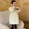 Girl Dresses Children Clothing Kids Casual Coat 2023 Autumn And Winter Fashionable Korean Style Princess Quilted Long-sleeved Dress