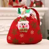 Buon Natale Sacco di Babbo Natale Regali Borsa Pupazzo di neve Sacchetti di caramelle Bottiglia di vino Decorazioni natalizie