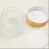 Förvaringsflaskor 10 st tom 100 g frostat glas burk container kosmetisk lotion pulverflaska blomkruka resor