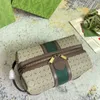 Pochettes Vintage Femmes Sac Fourre-Tout Classique Lettre Toile Cuir Sac À Main À Glissière Top Qualité Grande Capacité Sac Cosmétique Rouge Vert Rayure Décoration Dames Sac À Main