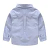 Camicie per bambini Camicia a maniche lunghe in cotone Ragazzo Autunno Inverno Primavera Autunno Abbigliamento per bambini coreano Bianco Tinta unita Baby Kids Camisas Hemden 230408