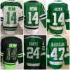 Nowy hokej na lodzie 21 Jason Robertson Jerseys 14 Jamie Benn 91 Tyler Seguin 4 Miro Heiskanen Reverse Retro Home Green Alternate Black White Man