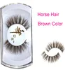Brown 3D Horse Hair Eye Lashes Soft Natural Style Horse Päls Lissar Makeup Mjukaste band Bekväm att bära4961630