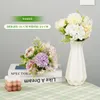 Fleurs décoratives Fleur mélangée Violet Belle pivoine Artificielle Hortensia Soie Faux Bouquet DIY Pissenlit Mousse Pour La Décoration De Mariage À La Maison