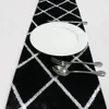 Table Runner Comptoir décoratif de grille moderne avec nappe en velours gris gland et housse anti-poussière pour meuble TV 230408