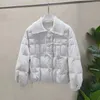 Women's Down Parkas New Women Short White Duck Down Jacket Knitted Lapel Female Chinese Style Disc Buckle Loose Solid Coat Big Size Covered Button zln231109