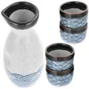 Wijnglazen 1 set Prachtige Japanse stijl keramiek Sake Cup Pot 5-delig