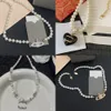 Designer halsband hänge pärlkedja choker 18k guld pläterad silver koppar kristall pärla för kvinnor märke bröllop smycken julklapp