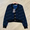 Jacquard Letter Cardigan Coat Designers Sweaters for Women Fashion V Neck Stickade Hoodies Tops