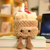 Śliczny tort urodzinowy Pluszowa zabawka symulacja deser truskawek tkanin tkanin lalka domek dekoracja dekoracji prezent urodzinowy